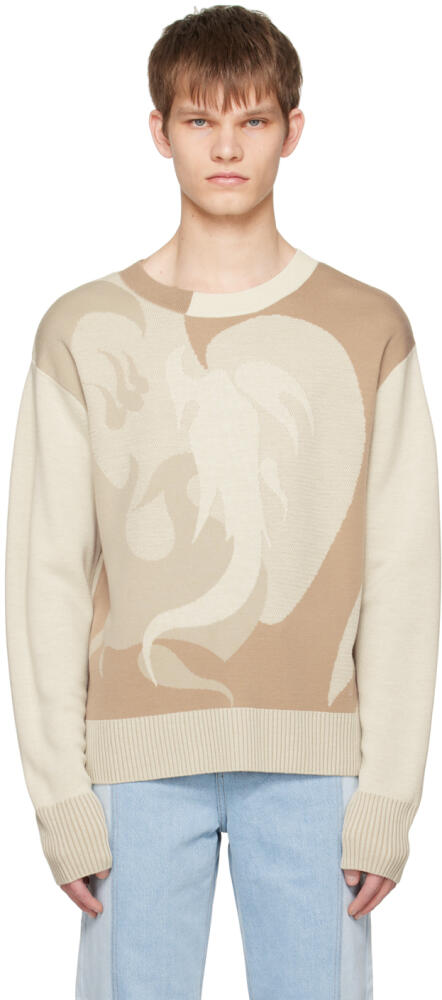 Feng Chen Wang Beige Phoenix Sweater Cover