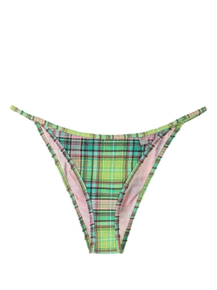 GANNI checked bikini bottoms - Green Cover