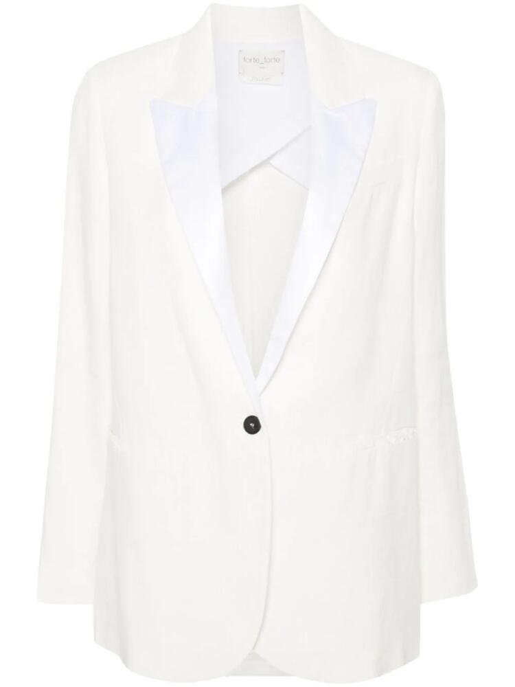 Forte Forte single-breasted linen blazer - White Cover