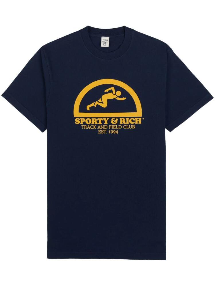 Sporty & Rich Fun Track cotton T-Shirt - Blue Cover