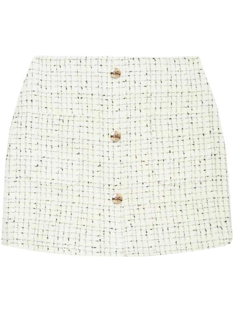 ANINE BING Mateo tweed miniskirt - White Cover