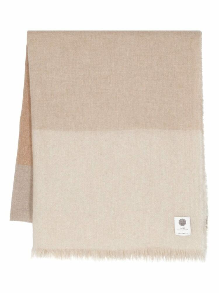 Lady Anne colour-block cashmere scarf - Neutrals Cover