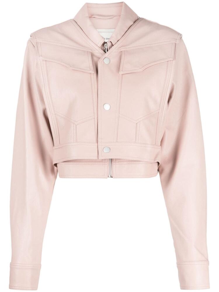 Feng Chen Wang layered-panel cropped jacket - Pink Cover