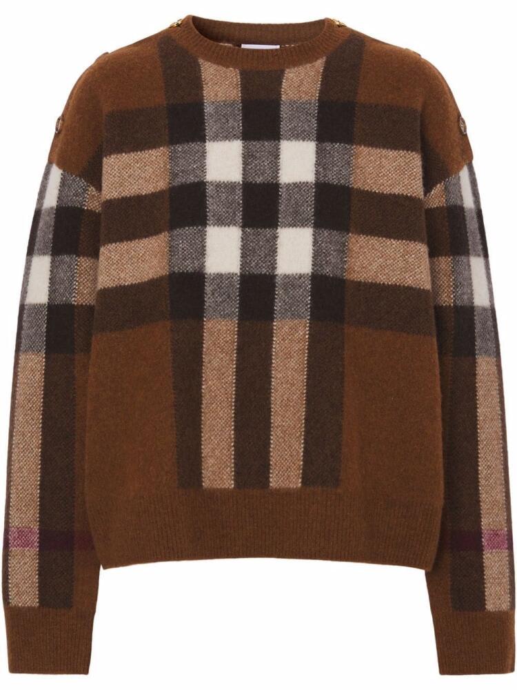 Burberry check wool-cashmere jumper - Brown Cover