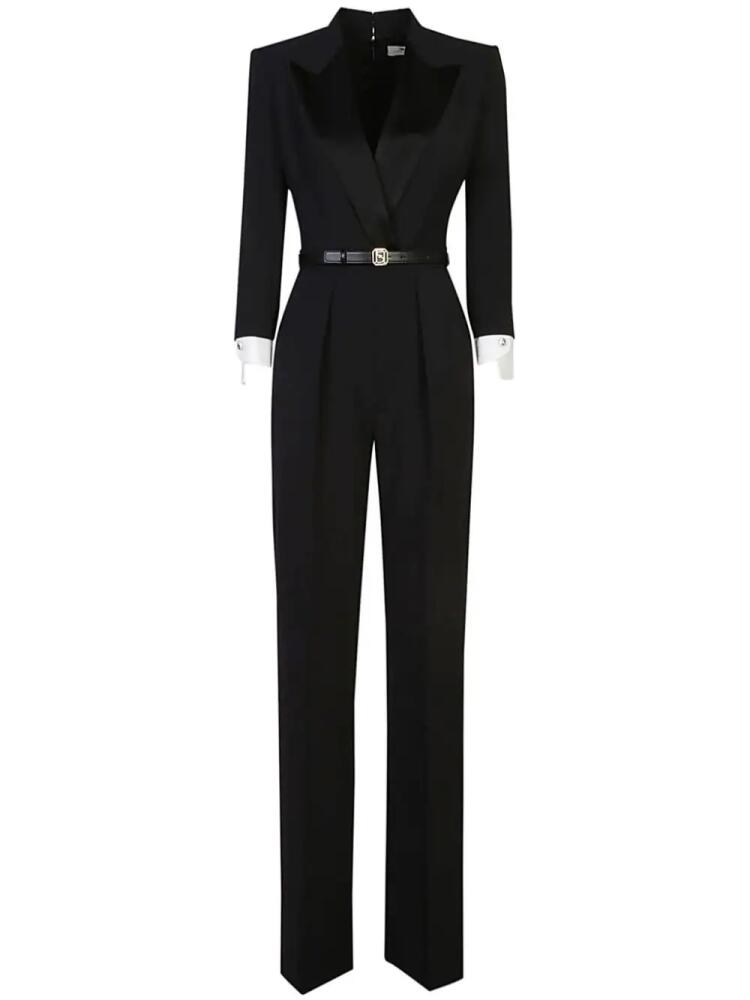 Elisabetta Franchi logo-buckle detail jumpsuit - Black Cover