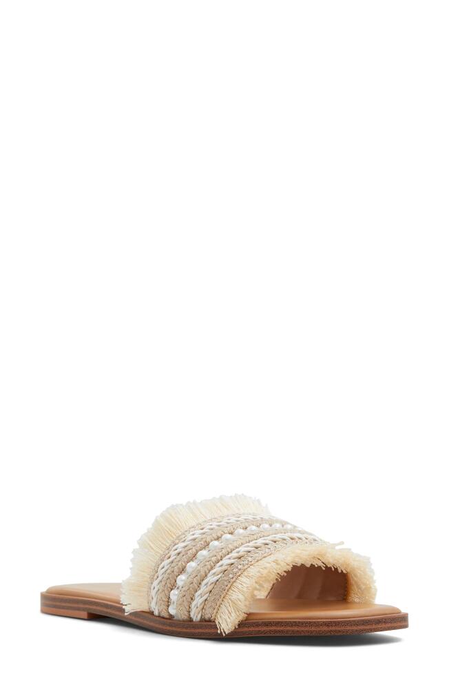 ALDO Fringey Slide Sandal in Natural Cover