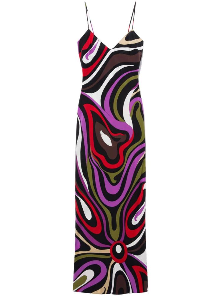 PUCCI Marmo-print silk maxi dress - Pink Cover