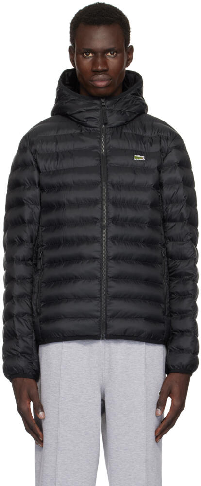 Lacoste Black Zip Puffer Jacket Cover