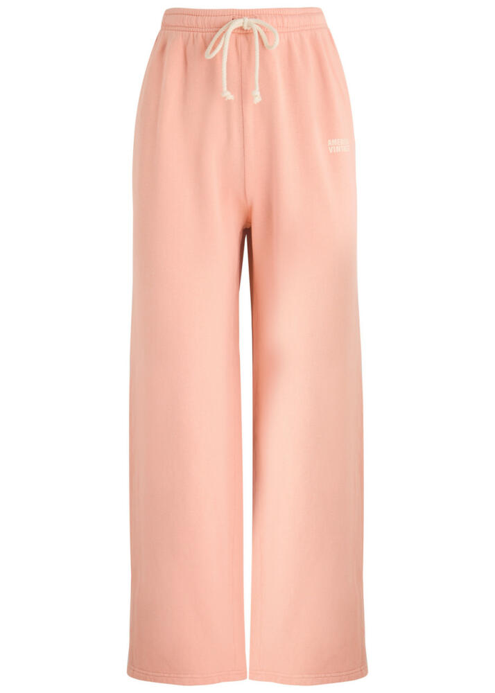 American Vintage Izubird Logo Stretch-cotton Sweatpants - Peach Cover