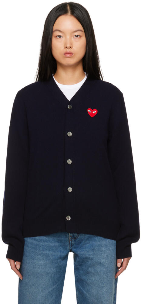 COMME des GARÇONS PLAY Navy Heart Patch Cardigan Cover