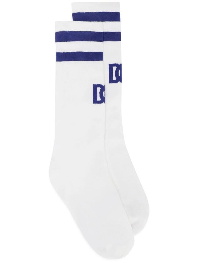 Dolce & Gabbana DG-logo jacquard socks - White Cover