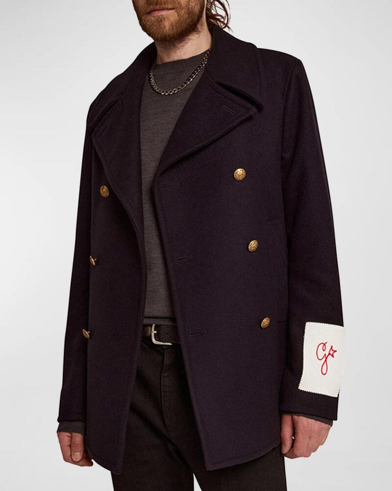 Golden Goose Men's Double-Breasted Compact Peacoat Cover