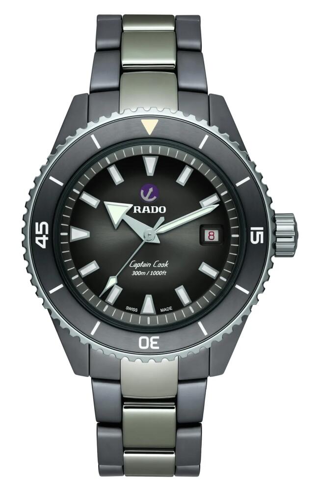 RADO Captain Cook Diver High Tech Ceramic Automatic Bracelet Watch, 43mm in Grey Cover