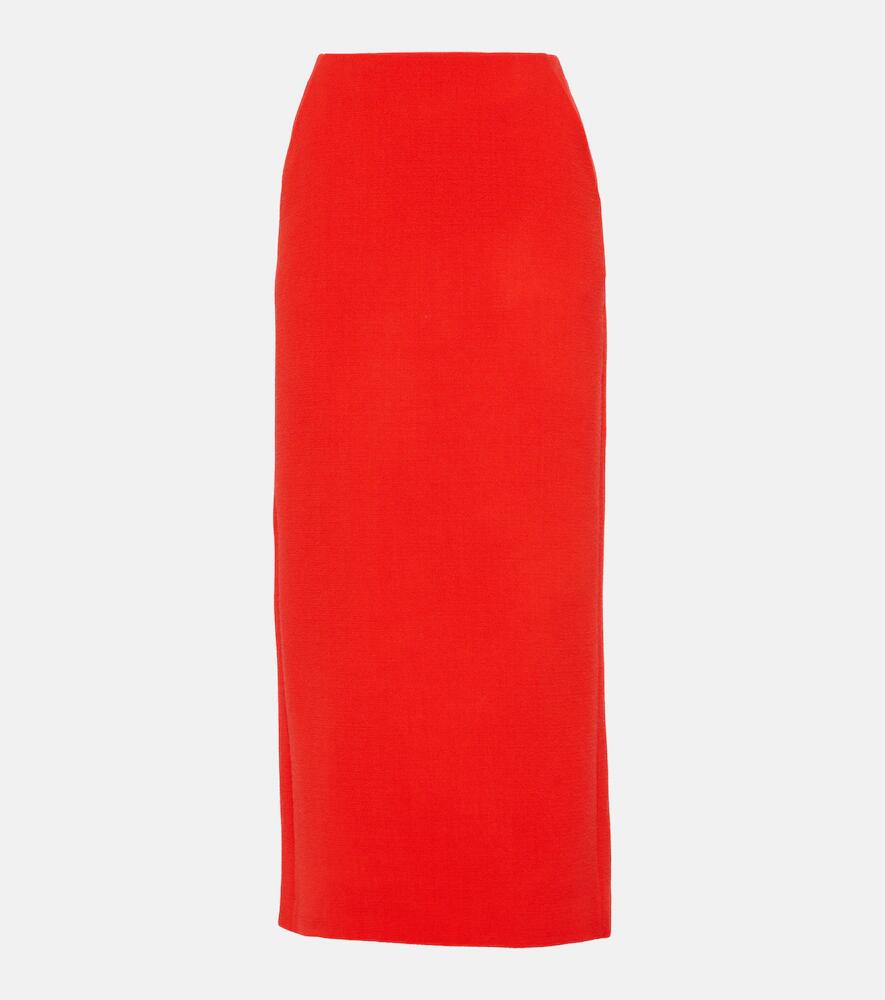 David Koma Virgin wool crêpe midi skirt Cover