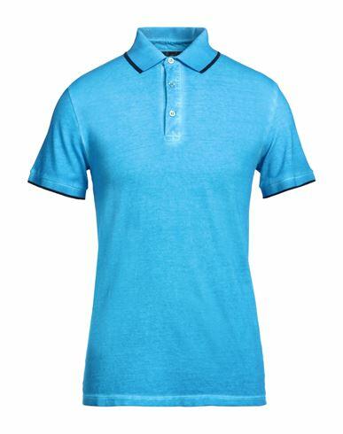 Lab. Pal Zileri Man Polo shirt Azure Cotton Cover