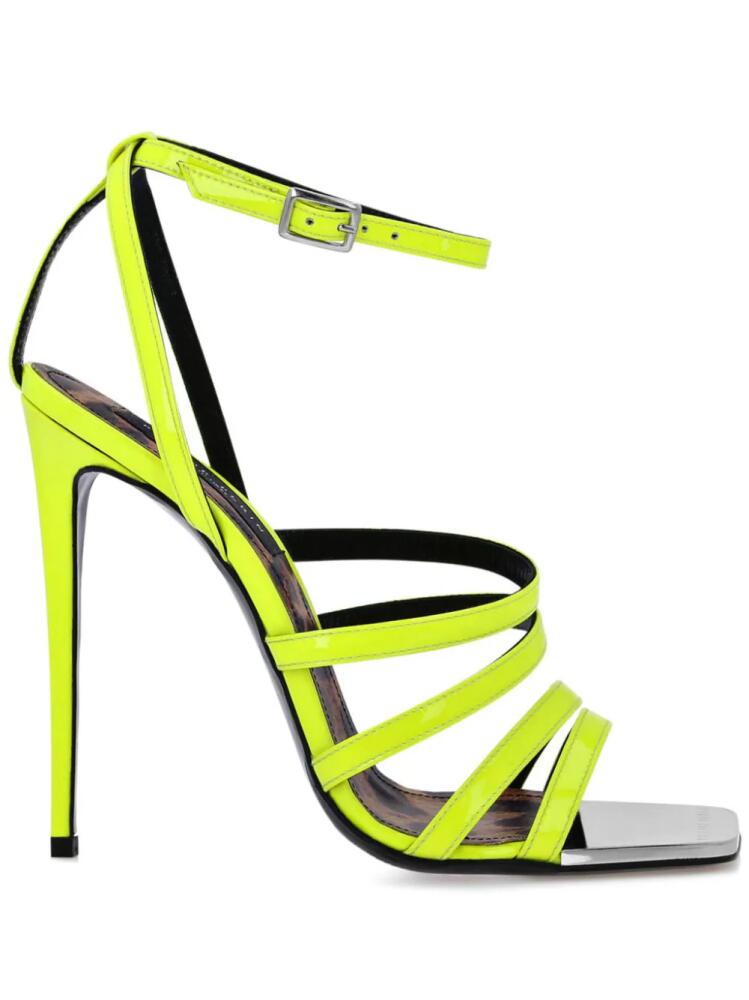 Philipp Plein square-toe patent leather sandals - Yellow Cover