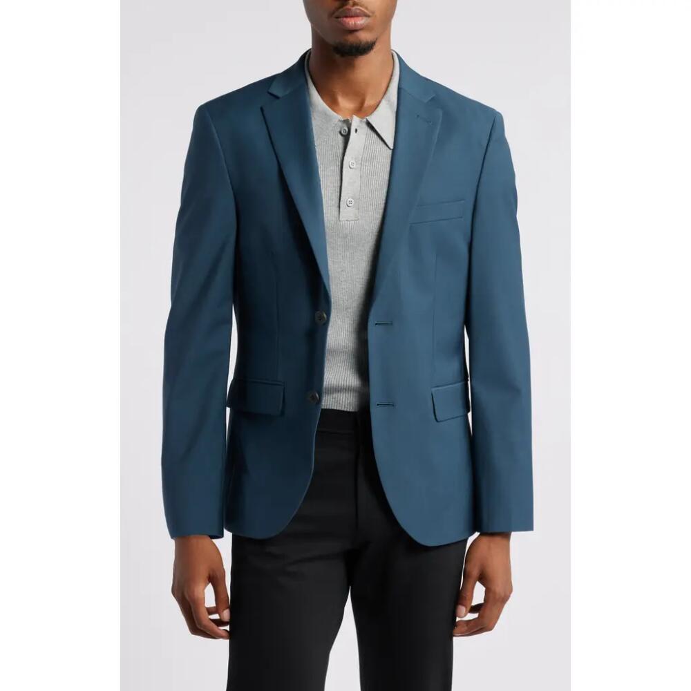 Open Edit Solid Slim Fit Wool Blend Sport Coat in Navy Sky Cover