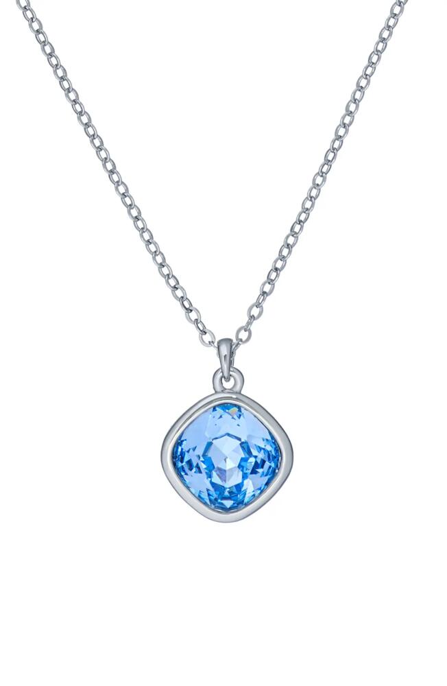 Ted Baker London Crastel Round Crystal Pendant Necklace in Silver/Light Blue Crystal Cover