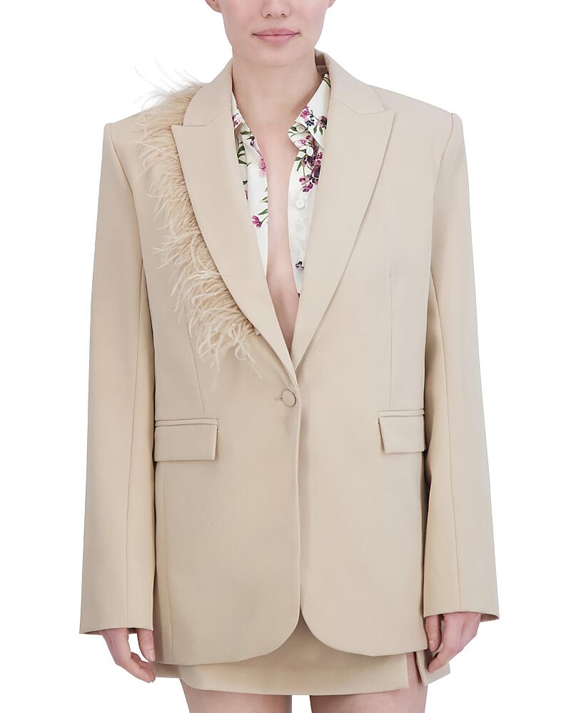 Bcbgmaxazria Feather Trim Blazer Cover