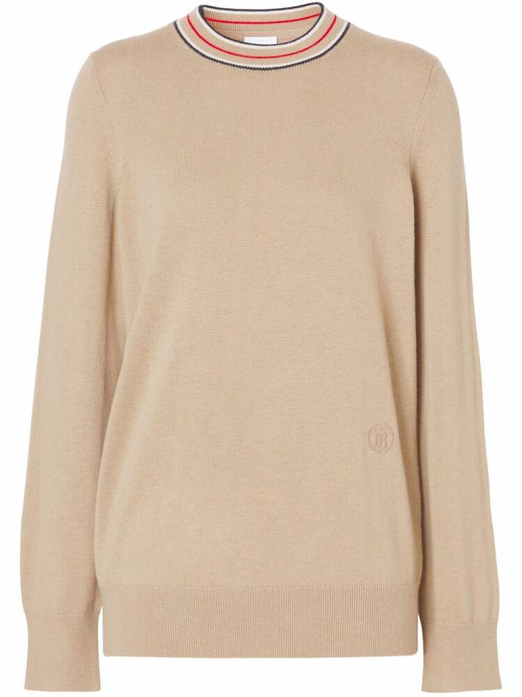 Burberry stripe detail cashmere jumper - Neutrals Cover