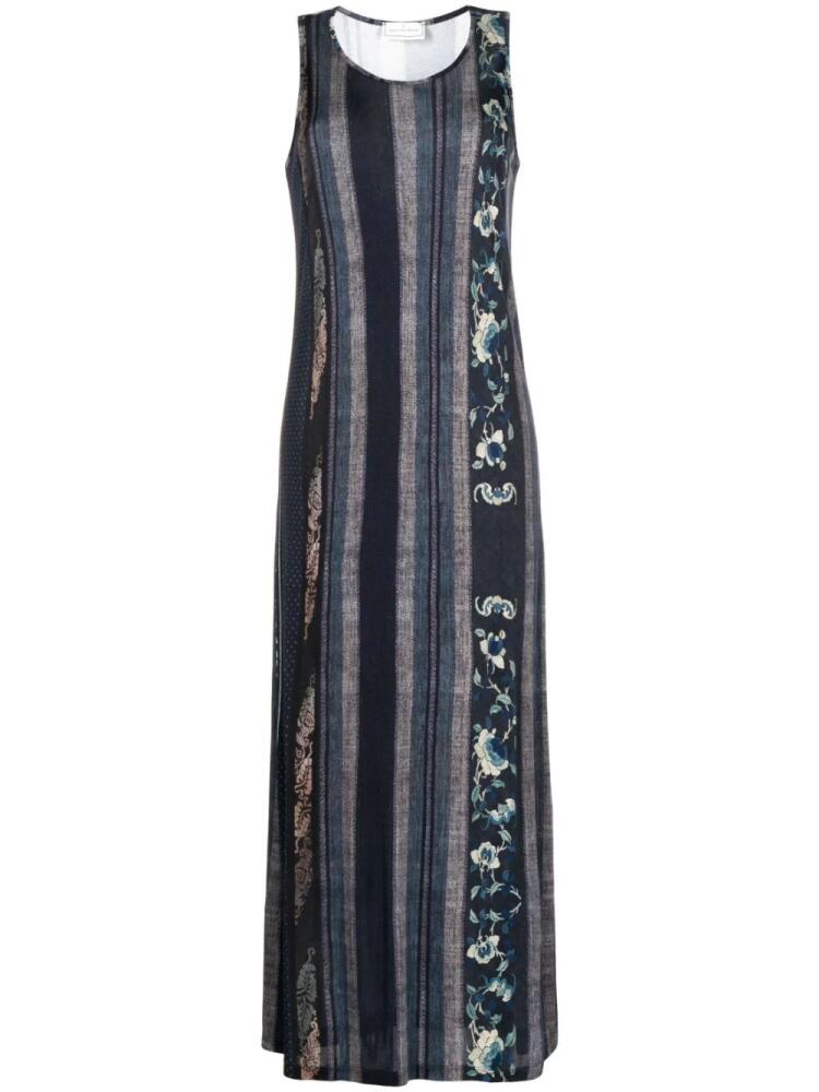 Pierre-Louis Mascia Mascia patchwork-print maxi dress - Blue Cover