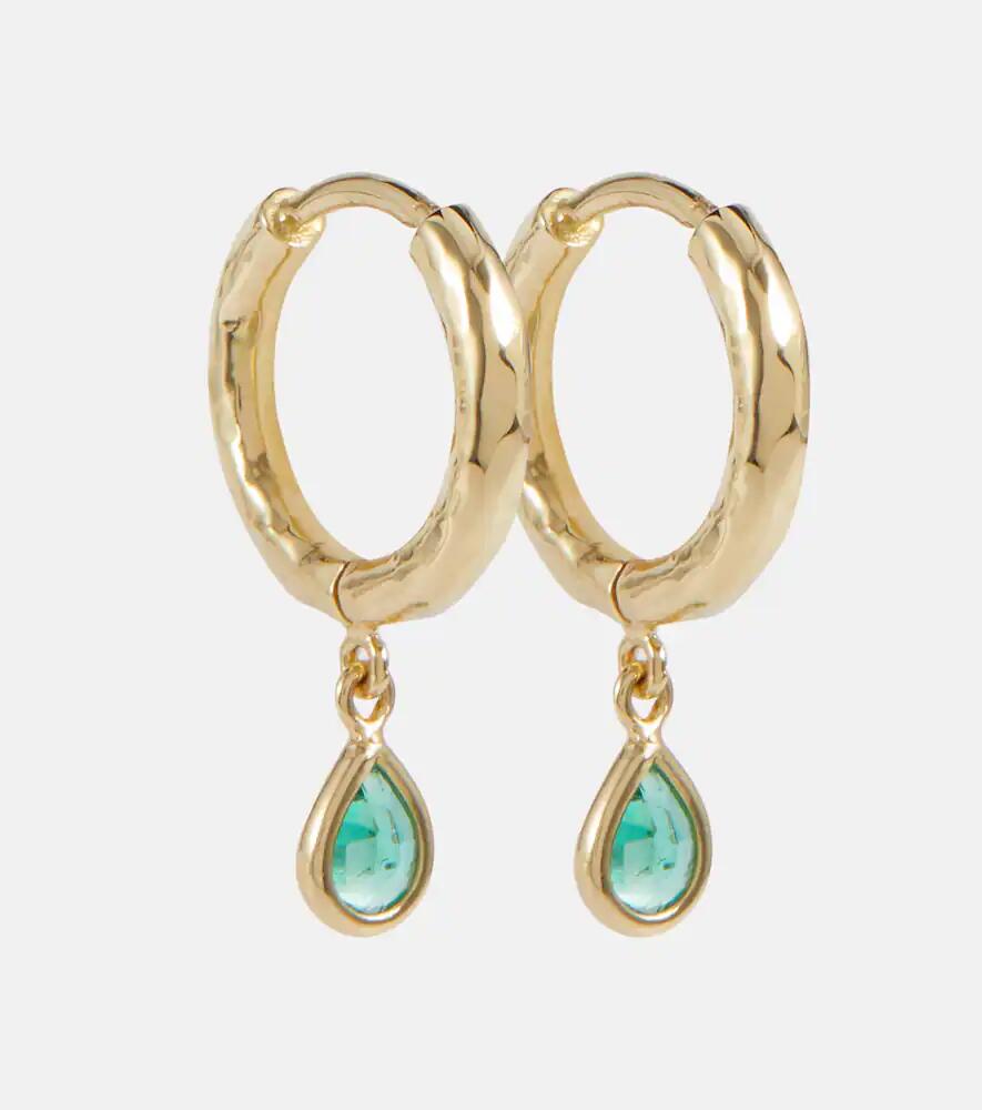 Octavia Elizabeth Charmed Micro Gabby 18kt gold earrings with emeralds Cover