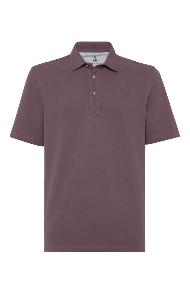 Brunello Cucinelli Piqué polo shirt in Light Purple Cover