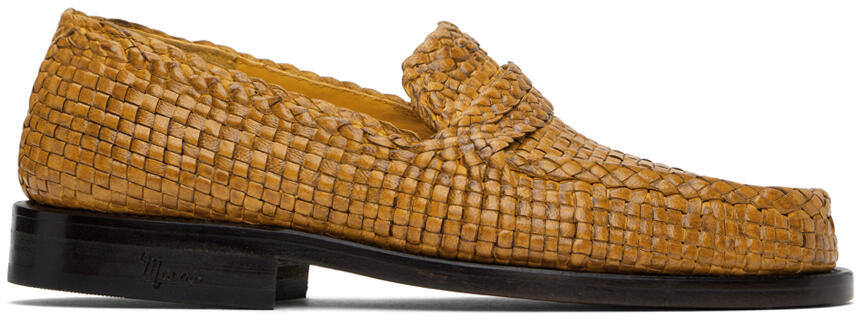 Marni Orange Basket-Woven Loafers Cover