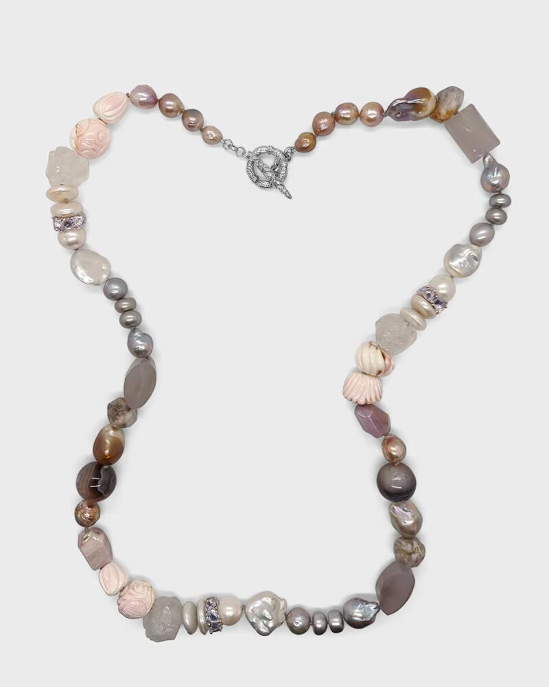 Stephen Dweck Conch Shell, Moon Quartz and Pearl Necklace, 39"L Cover