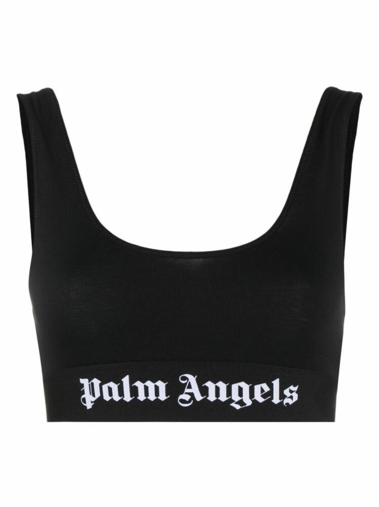 Palm Angels logo-tape triangle bra - Black Cover