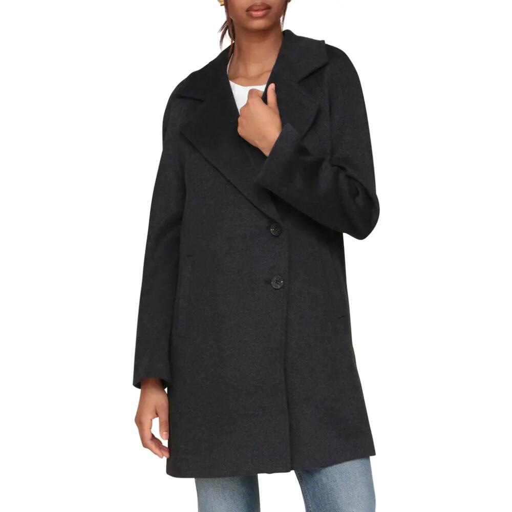 Avec Les Filles Walker Notch Lapel Coat in Ink Cover