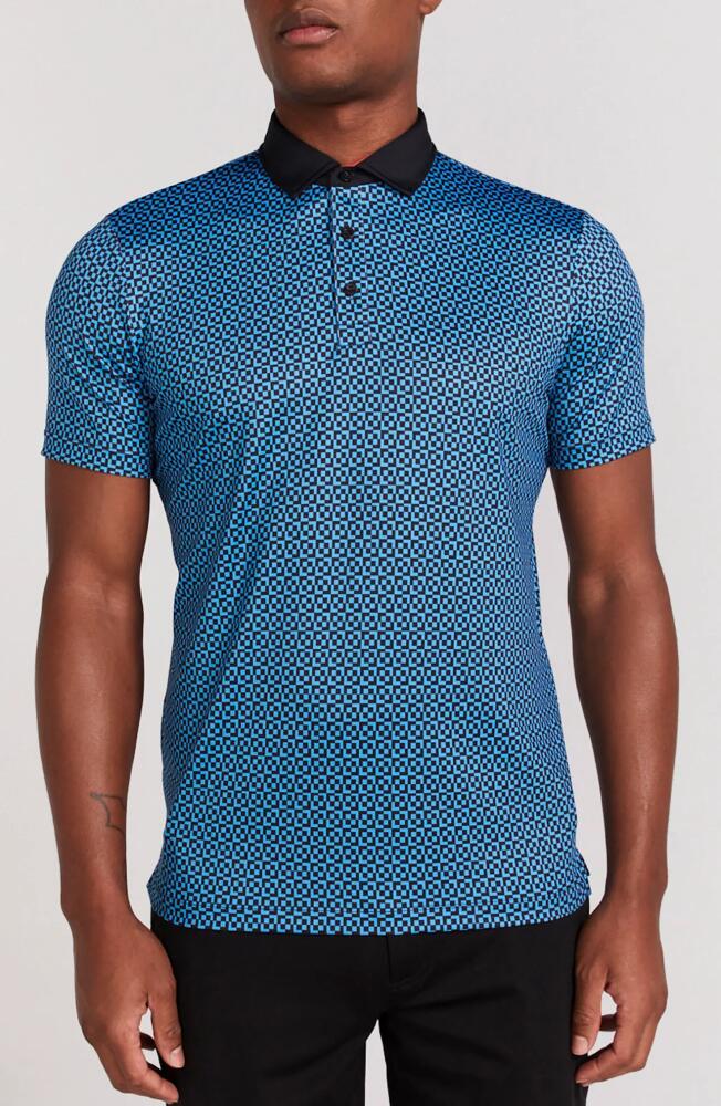 Redvanly Blake Geo Print Polo in Black Cover