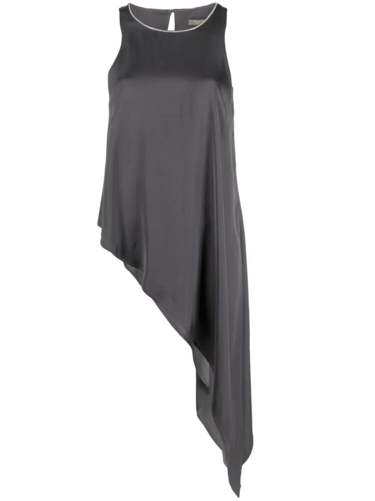 Peserico asymmetric-hem sleeveless blouse - Grey Cover