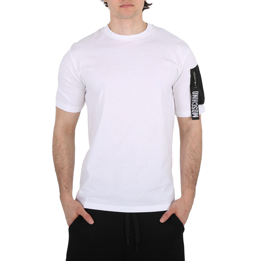 Moschino White Cotton Jersey Zip-Pocket Short-Sleeve T-Shirt Cover