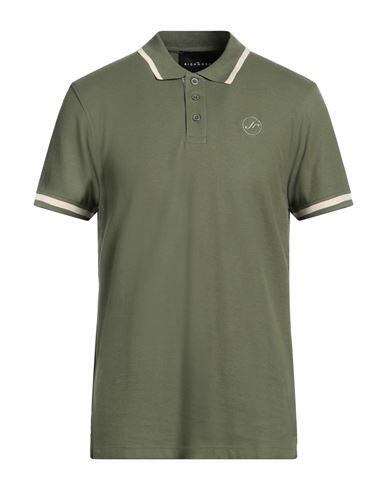 John Richmond Man Polo shirt Military green Cotton Cover