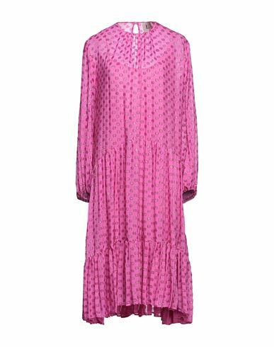 L' Autre Chose Woman Midi dress Fuchsia Viscose, Metallic fiber Cover