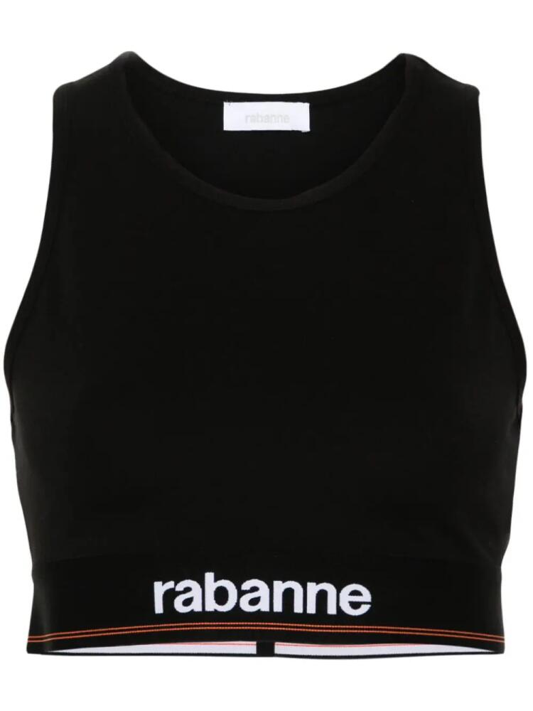 Rabanne logo-tape sports bralette - Black Cover