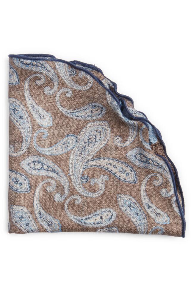 EDWARD ARMAH Reversible Paisley & Camo Silk Pocket Circle in Brown Cover