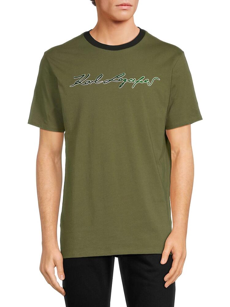 Karl Lagerfeld Paris Men's Logo Tee - Olive Cover