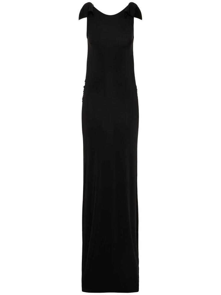 NINA RICCI Open Back Jersey Long Dress W/ Bows Cover