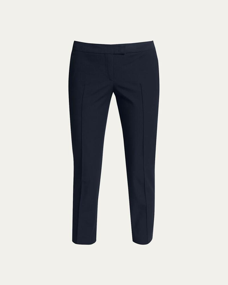 Akris punto Frankie Straight-Leg Cotton-Stretch Cropped Pants Cover