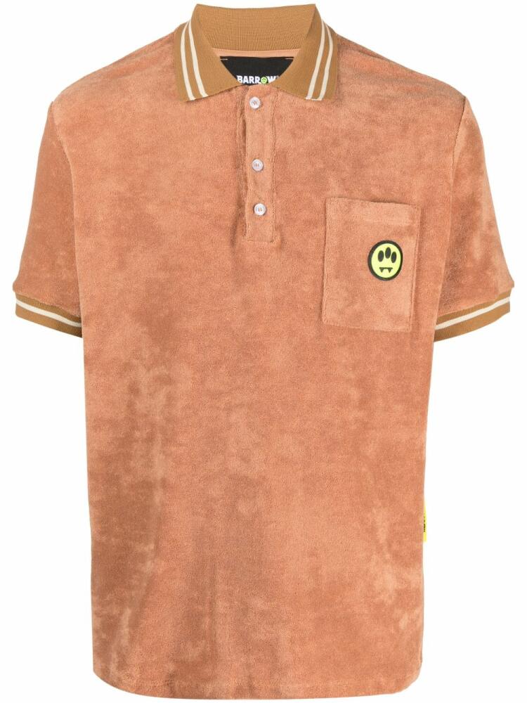 BARROW towelling-finish logo-print polo shirt - Brown Cover