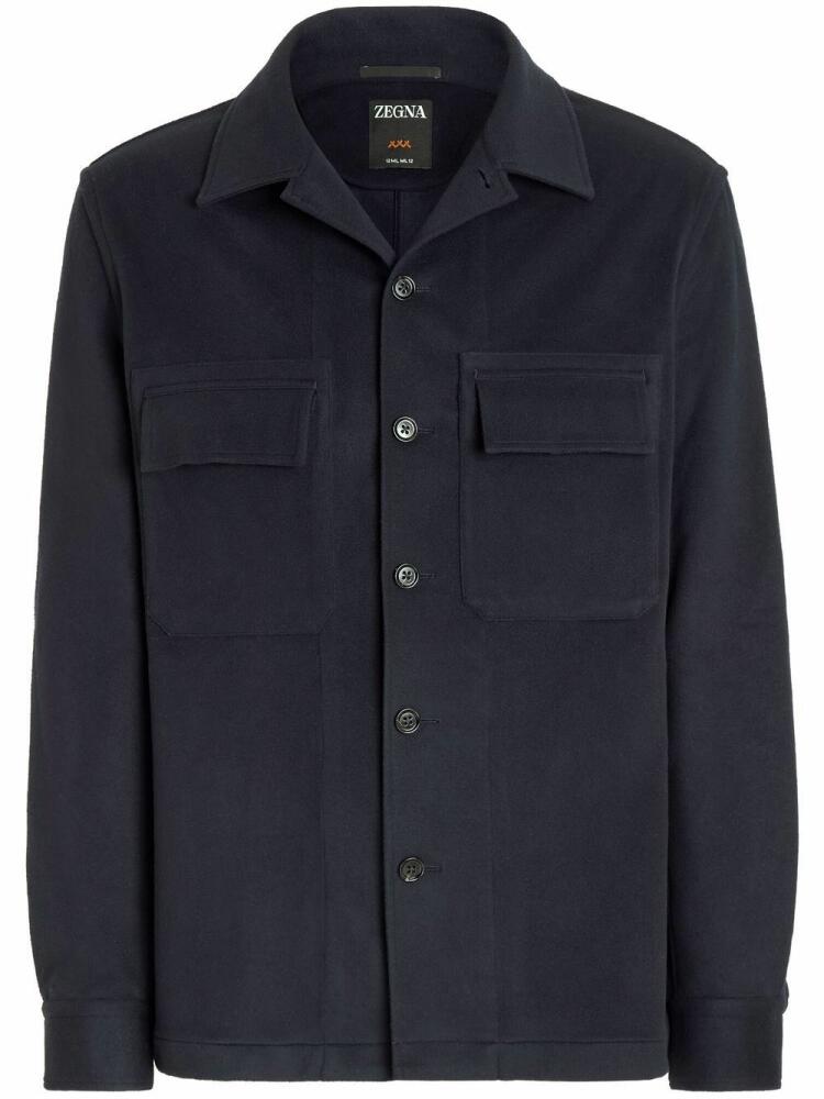 Zegna 12milmil12 wool overshirt - Blue Cover