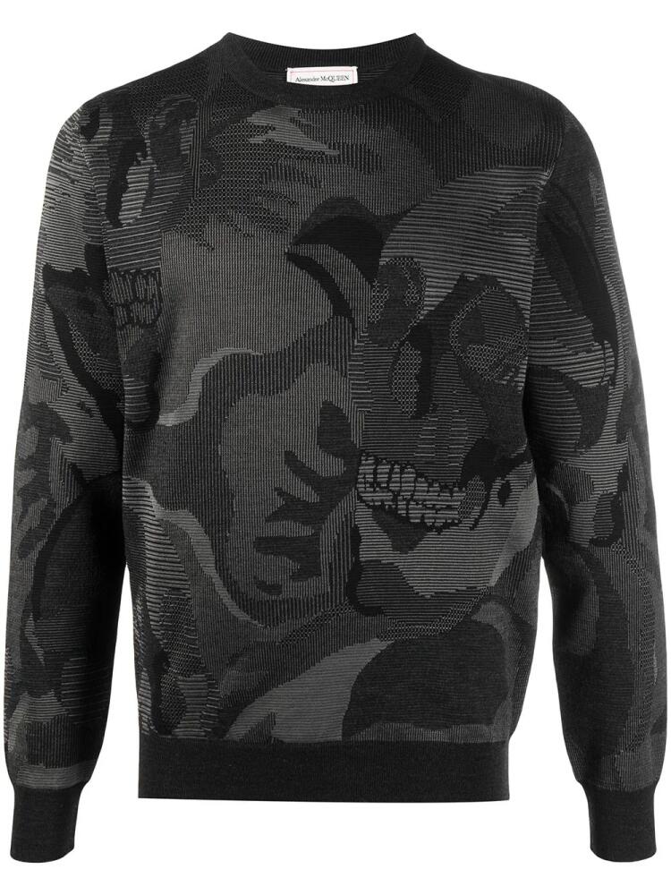 Alexander McQueen abstract-print long-sleeve sweatshirt - Black Cover