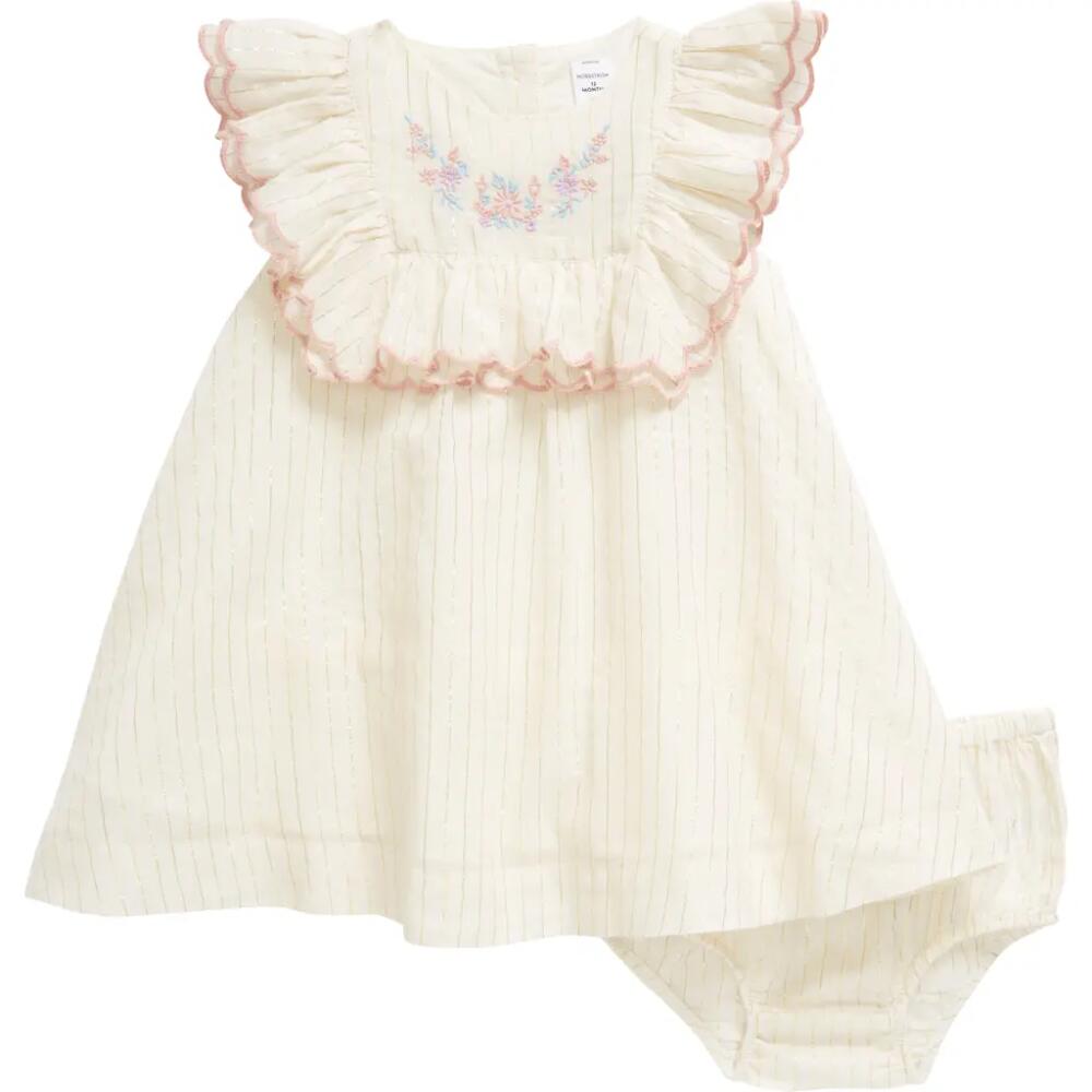 Nordstrom Embroidered Apron Dress & Bloomers Set in Ivory Egret Cover