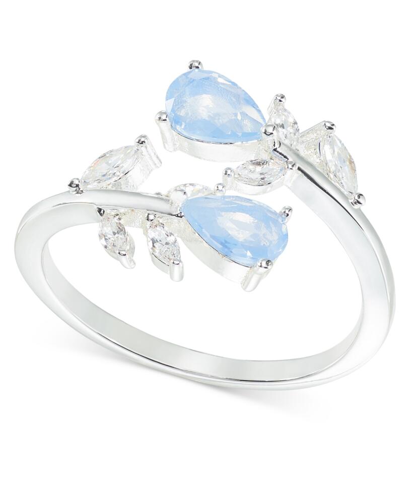 Charter Club Silver-Tone Blue Crystal & Cubic Zirconia Bypass Ring, Created for Macy's - Silver Cover