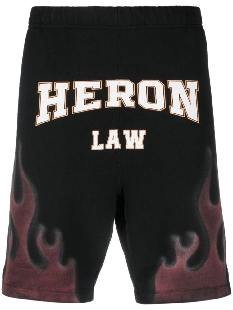 Heron Preston flame-print cotton shorts - Black Cover