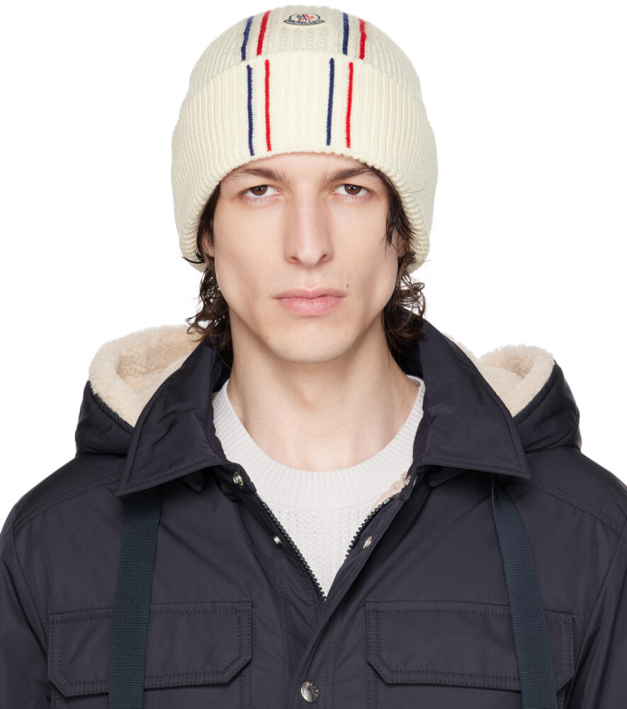 Moncler Off-White Rolled Brim Beanie Cover