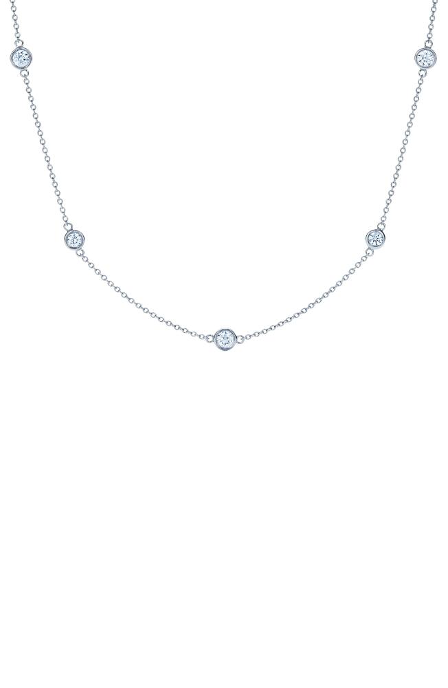 Kwiat Diamond Station Classic Necklace in 18K White Gold Cover