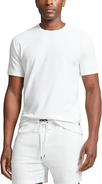 Polo Ralph Lauren Terry Cabana Short Sleeve Crew (White/Cruise Navy) Men's Pajama Sets Cover